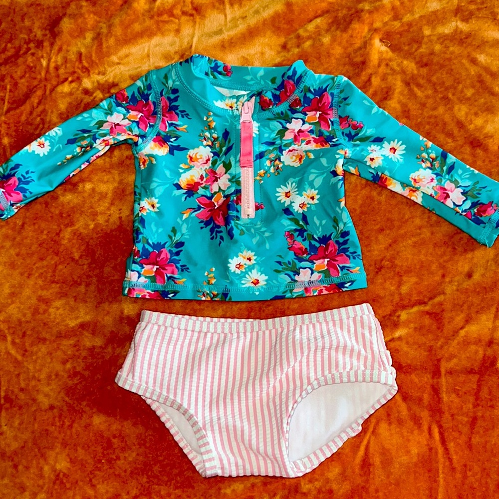Ruffle Butts rash guard bikini